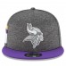 Men's Minnesota Vikings New Era Heather Gray/Purple 2018 NFL Sideline Home Graphite 9FIFTY Snapback Adjustable Hat 3058611